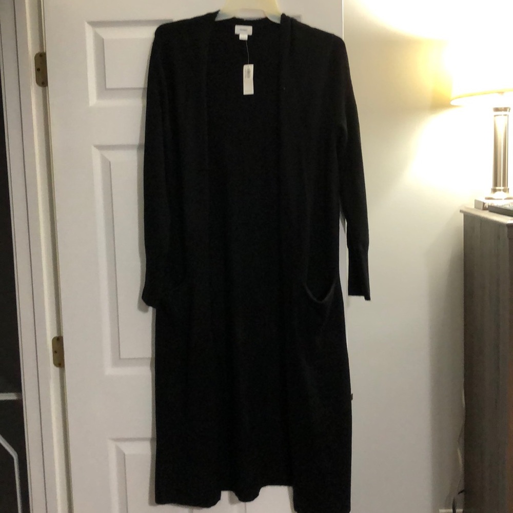 NWT Old Navy Black Long Duster Sweater - large